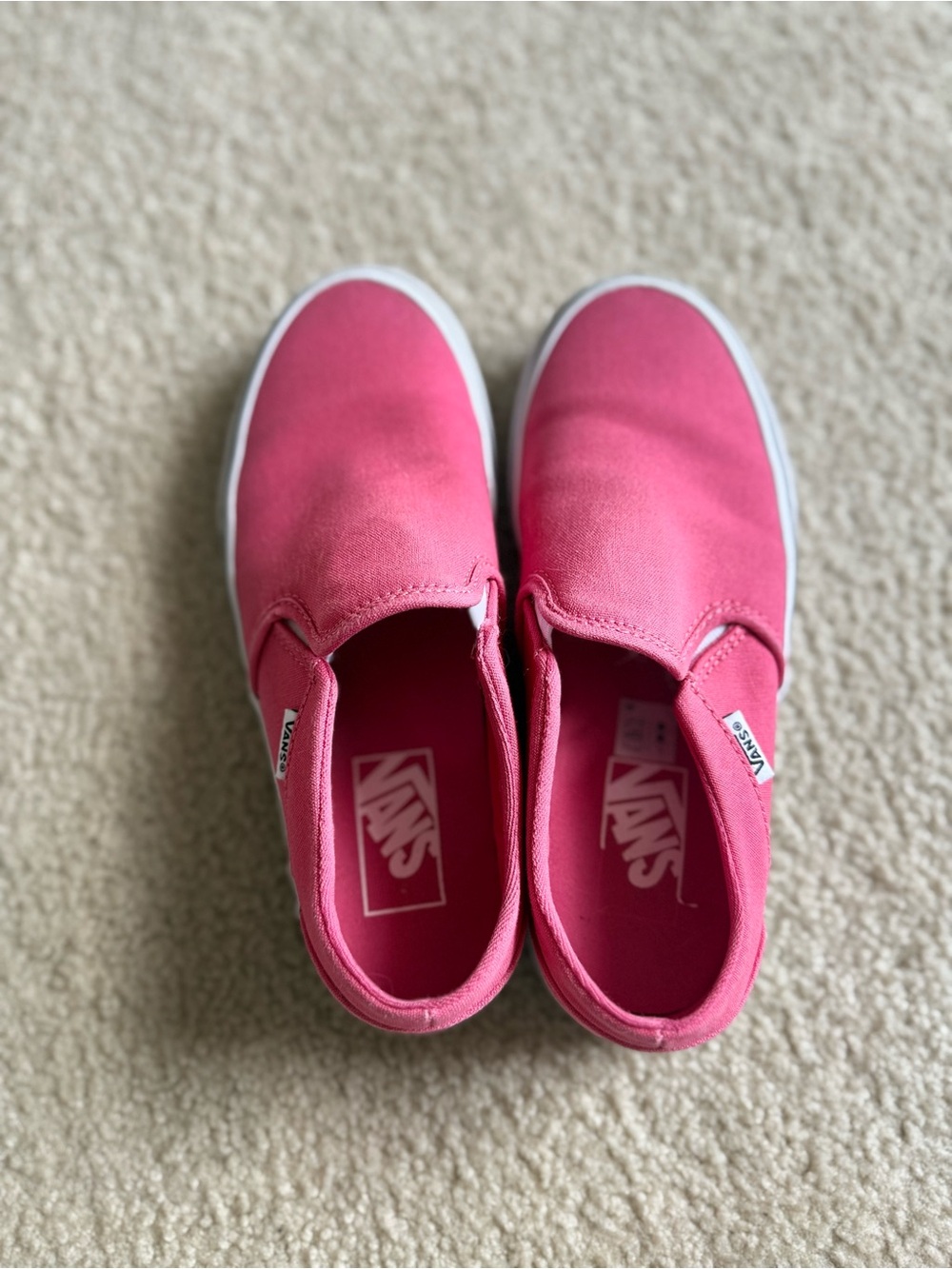 Vans Slip-On Sneakers in Pink with White Sole